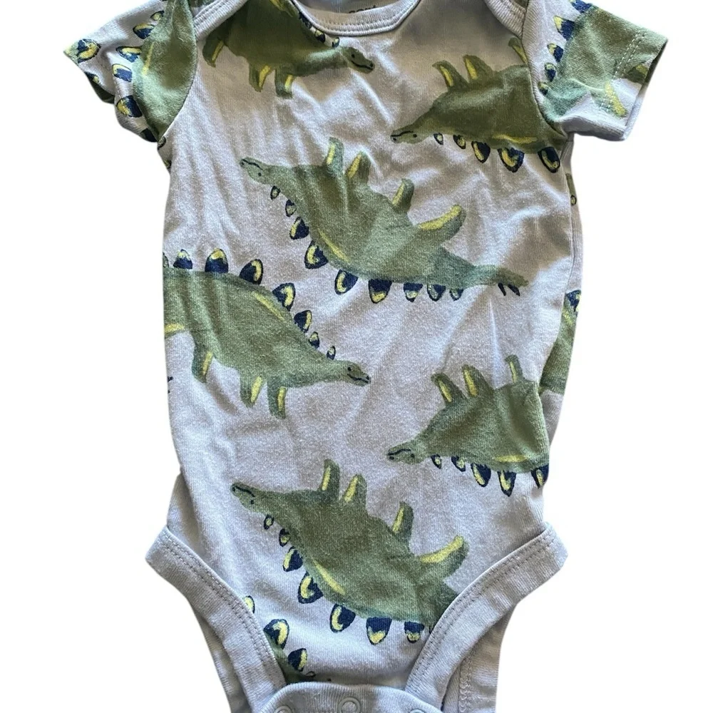 Carter's Green and Gray Dinosaur Print Bodysuit
